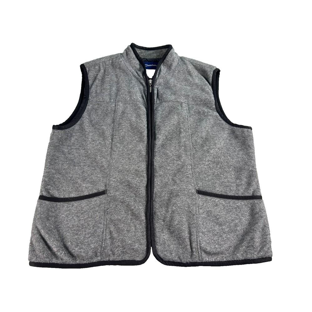 Catalina Womens Fleece Vest Jacket Large Gray Full Zip Outdoor Casual Layering